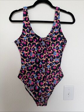 Peach Leopard Infamous Swim x Kasey Rainbow Size L